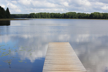 old wooden jetty at a lake