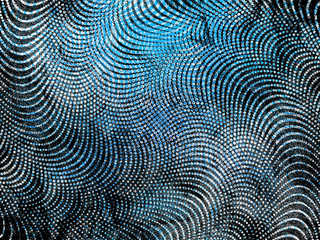 Grungy abstract halftone pattern background in black, white and blue