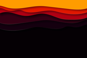 3D abstract wave background with paper cut shapes. Vector design layout for presentations.