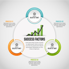 Three Process Circle Clips Infographic