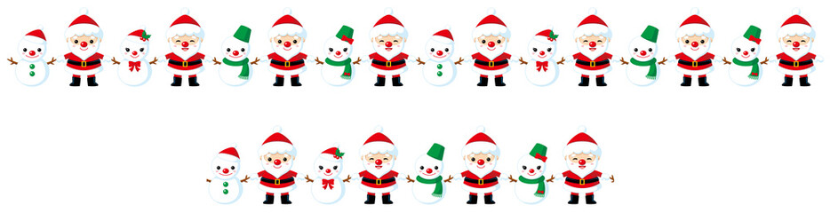 手つなぎサンタ＆雪だるまライン