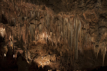 stalactites in a cave