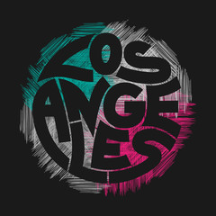 Los Angeles Typography Graphics. T-shirt fashion Design. Template for poster, print, banner, flyer.