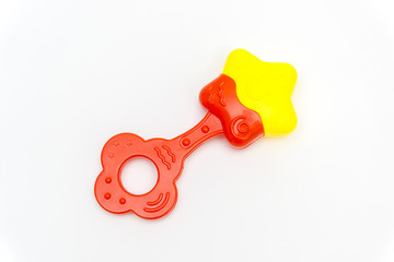 bell baby toy on white background