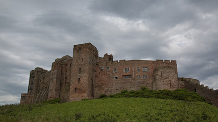 Fototapeta na wymiar Foreboding, Impregnable Castle Walls - Bamburgh Castle
