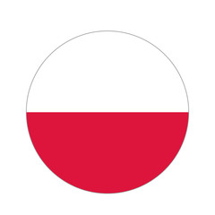 Circular world Flag poland