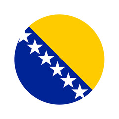 Circular world Flag bosnia and herzegovina