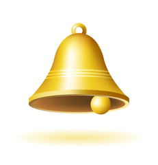 Christmas Time! Bell on White Background . Isolated Vector Illustration 