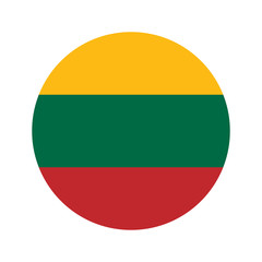 Circular world Flag lithuania