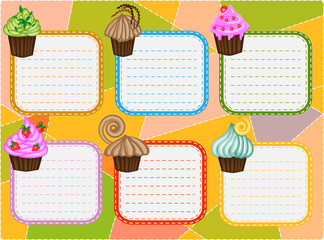 Six-day timetable on a multi-colored background