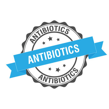 Antibiotics stamp illustration