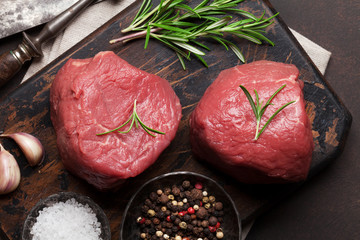 Raw fillet steak