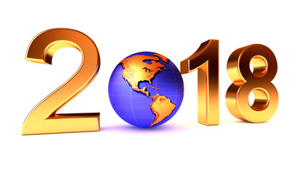 Year 2018 Earth. America view