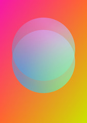 Circle fluid with round spheres. Gradient shapes on holographic background. Modern hipster template for covers, banners, flyers, report, brochure. Minimal circle fluid in vibrant neon colors.