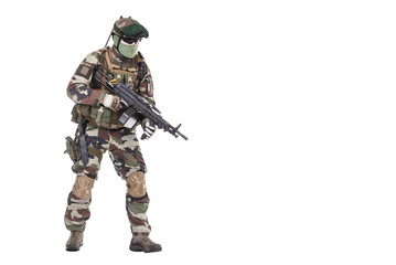 Paratroopers of french 1st Marine Infantry Parachute Regiment RPIMA studio shot