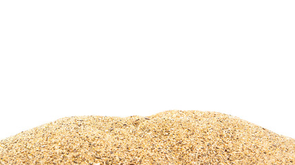 Desert sand dunes isolated on white background.