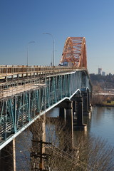 Pattullo Bridge  over the Fraser River between New Westminster and Surrey British Columbia