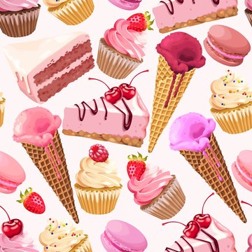 Seamless pattern with sweets