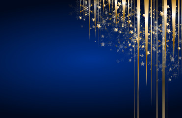 Christmas background with golden decoration