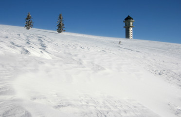 Schneetreiben am Feldberg