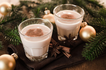 Homemade Eggnog Cocktail for Christmas Eve.