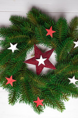 Christmas wreath with stars