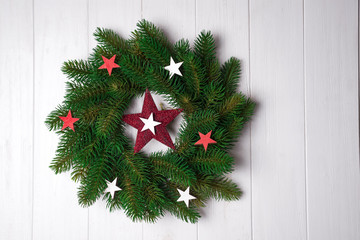 Christmas wreath with stars
