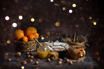 Ginger cookies with ingredients