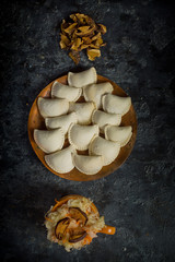 Traditional Polish dumplings filled with cabbage and mushrooms