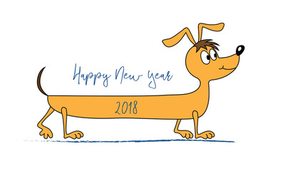 Fototapeta premium Year of the dog. Winter, 2018