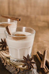Homemade Eggnog Cocktail for Christmas Eve.