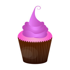 Cupcake isolated on white background, Vector illustration