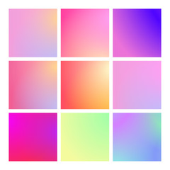 Square gradient set with modern abstract backgrounds. Colorful fluid cover for poster, banner, flyer and presentation. Trendy soft color. Template with square gradient set for screens and mobile app