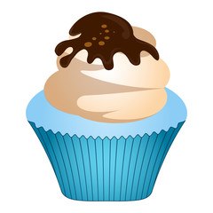 Cupcake isolated on white background, Vector illustration