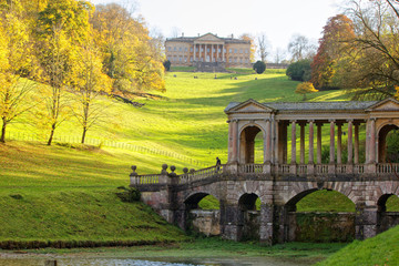 Autumn in Prior Park Landscape Garden in Bath, Somerset, England
