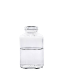 Glass Container Half Filled With Liquid Medicine