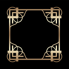 Vintage decorative frame with golden gradient . Template for design. Vector illustration eps10