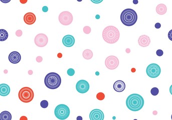Seamless round ornament pattern. Vector repeating texture. Perfect for printing on paper or fabric.