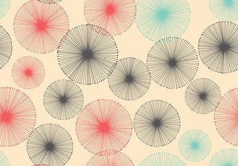 Fototapeta na wymiar Seamless pattern with small radial elements. Vector background.