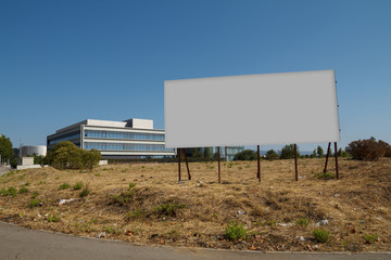 Blank billboard in a plot
