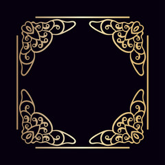 Vintage decorative frame with golden gradient . Template for design. Vector illustration eps10