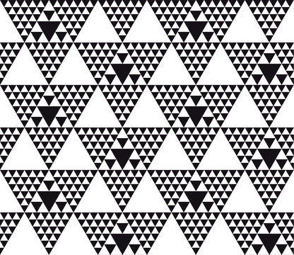 Black and white modern motif. Monochrome seamless pattern vector illustration. Concept geometric tile background for surface print and web design, background, fabric.