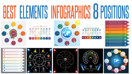 Obraz premium Set 10 universal templates elements Infographics for 8 positions
