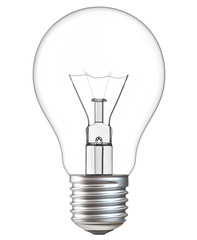 3d illustration of Light bulb isolated on white background. Realistic 3d rendering of incandescent...