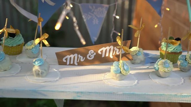 Cute candy bar with various cakes.