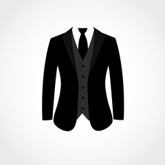 Suit icon isolated on white background. 