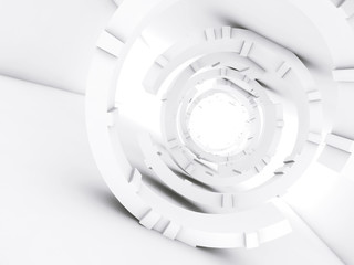 Abstract white interior, with tunnel of rings © evannovostro