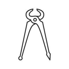 Carpenter's end cutting pliers linear icon