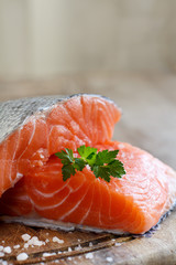 Fresh raw salmon