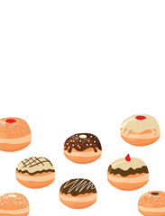 card with traditional food for jewish holiday Hanukkah